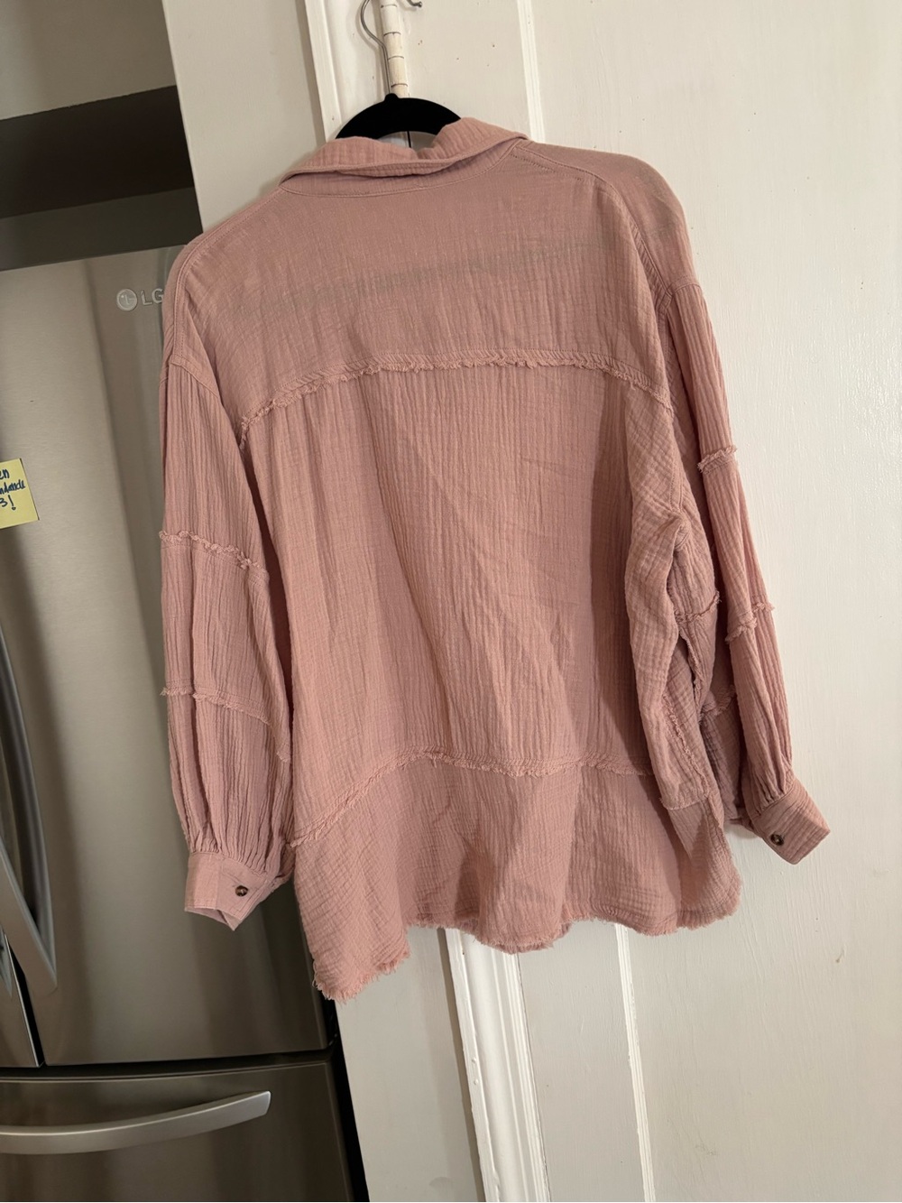 easel Dusty Rose Button-Down Textured Blouse